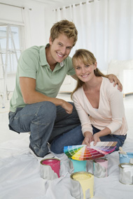 Happy Couple Selecting Color Frames